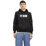 JACK & JONES Erkek Jorfrederiksberg Box Sweat Hood Sn Kapüşonlu Kazak, Siyah, L