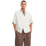 Jack & Jones Erkek JORJOHN OVERSIZED SHIRT SS Gömlek, Krem Rengi, L