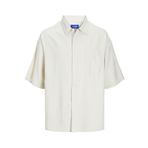 Jack & Jones Erkek JORJOHN OVERSIZED SHIRT SS Gömlek, Krem Rengi, S