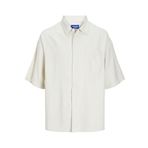 Jack & Jones Erkek JORJOHN OVERSIZED SHIRT SS Gömlek, Krem Rengi, XS