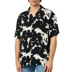 JACK & JONES Erkek Jorluke Aruba Resort Shirt SS kısa kollu gömlek, Siyah/Aop: aop, XL