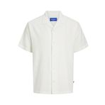JACK & JONES Erkek Jorluke Crinkle Resort Shirt Ss Sn Gündelik Gömlek, Cloud Dancer., L