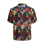 JACK & JONES Erkek JORLUKE SODRA AOP SHIRT SS Gömlek Siyah S