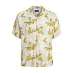 JACK & JONES Erkek Jorluke Tampa AOP Ss Sn Gömlek Tişört, Tereyağı krema., L