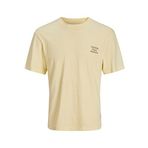 JACK & JONES Erkek JOROCEANDAY BACK TEE SS CREW NECK Tişört, Sarı Bej, XL