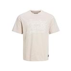 JACK & JONES Erkek JORTREVOR UPSCALE SS TEE CREW NECK Tişört, Moonbeam, Small