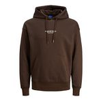 JACK & JONES Erkek Jorvesterbro Sweat Hood Noos Kapüşonlu Sweatshirt, Chocolate Brown, L