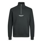 JACK & JONES Erkek Jorvesterbro Sweat Quarter Zip Hn Noos Sweatshirt, Koyu gri., XXL