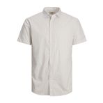 JACK & JONES Erkek Jprblacardiff Print Shirt S/S kısa kollu gömlek, Beyaz/Aop: Slim Fit, XXL