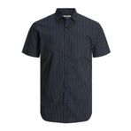 JACK & JONES Erkek Jprblacardiff Print Shirt S/S kısa kollu gömlek, Lacivert (Navy Blazer), S