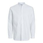 JACK & JONES Erkek Jprblatux Band Shirt L/S uzun kollu gömlek, Beyaz/Kesim: Dar kesim, L