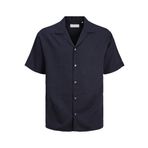 JACK & JONES Erkek JPRCCAARON TENCEL RESORT SHIRT S/S SN Gömlek Gece Mavisi S