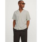 JACK & JONES Erkek JPRCCAARON TENCEL RESORT SHIRT S/S SN Gömlek Kirli Beyaz L