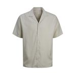 JACK & JONES Erkek JPRCCAARON TENCEL RESORT SHIRT S/S SN Gömlek Kirli Beyaz M