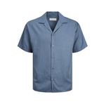 JACK & JONES Erkek JPRCCAARON TENCEL RESORT SHIRT S/S SN Gömlek Koyu Mavi L