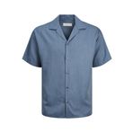 JACK & JONES Erkek JPRCCAARON TENCEL RESORT SHIRT S/S SN Gömlek Koyu Mavi S