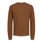 JACK & JONES Erkek Jprcclucas Structure Knit Crew Neck örgü kazak, Nuthatch, L