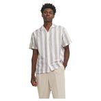 JACK & JONES Erkek JPRCCSUMMER STRIPE RESORT SHIRT S/S LN Gömlek Kahverengi XXL