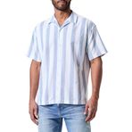JACK & JONES Erkek JPRCCSUMMER STRIPE RESORT SHIRT S/S LN Gömlek Koyu Mavi M