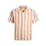 JACK & JONES Erkek JPRCCSUMMER STRIPE RESORT SHIRT S/S LN Gömlek Turuncu M