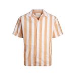 JACK & JONES Erkek JPRCCSUMMER STRIPE RESORT SHIRT S/S LN Gömlek Turuncu XS