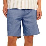 JACK & JONES Erkek JPSTACE JJSUMMER LINEN BLEND SHORT SN Şort, Faded Denim Detail:MELANGE, S