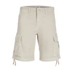 JACK & JONES Erkek JPSTCOLE JJTUCKER CARGO SHORT SN Kargo Şort Açık Gri S