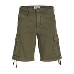 JACK & JONES Erkek JPSTCOLE JJTUCKER CARGO SHORT SN Kargo Şort Koyu Yağ Yeşili XS
