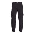 JACK & JONES Erkek Jpstkane Jjjonnie manşetli kargo pantolon, Siyah, 32W / 32L