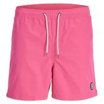 JACK & JONES Erkek JPSTMALTA JJSWIM MAGIC SS24 LY Deniz Şortu Fuşya S
