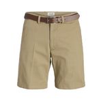 JACK & JONES Erkek Jpstmarco Jjfranco Chino Şort W Belt, Elmwood, M
