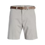 JACK & JONES Erkek Jpstmarco Jjfranco Chino Şort W Belt, Gri (Ultimate Grey), S