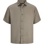 Jack & Jones Erkek Kahve Regular Fit Gömlek 12295083 Jprblaskye Tencl S/s Shırt - Yeşil - 2XL