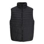 JACK & JONES Erkek kapitone yelek, Siyah, L