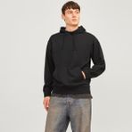 Jack & Jones Erkek Kapüsonlu Düz Renk Sweatshirt - Charge - 01-Siyah