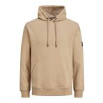 JACK & JONES Erkek kapüşonlu kanguru cebi, Kahverengi (Dune), M