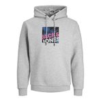 JACK & JONES Erkek kapüşonlu kazak, Açık gri melanj/Detay: yeni Lgm, L