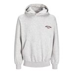 JACK & JONES Erkek kapüşonlu kazak baskılı kapüşonlu kazak, beyaz melanj, S