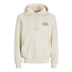 JACK & JONES Erkek kapüşonlu kazak baskılı kapüşonlu kazak, Krem, M