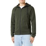 JACK & JONES Erkek kapüşonlu kazak, fermuarlı, tek renkli, fermuarlı kapüşonlu kazak, Rosin, M