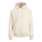 JACK & JONES Erkek kapüşonlu kazak fitilli kumaş, Moonbeam, L