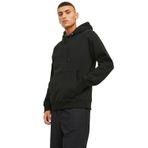 JACK & JONES Erkek kapüşonlu kazak fitilli kumaş, Siyah, L