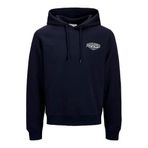 JACK & JONES Erkek kapüşonlu kazak JjMakoto Sweat Hood, Sky Captain (Small Print), L