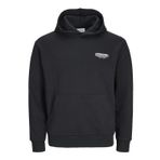 JACK & JONES Erkek kapüşonlu kazak JOLIVE- Relaxed Fit S-XXL pamuk, Black Jack&Jones, XXL