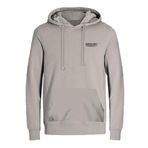 JACK & JONES Erkek kapüşonlu kazak JOLIVE- Relaxed Fit S-XXL pamuk, Moonbeam/Baskı: jack&jones, M