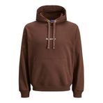 JACK & JONES Erkek kapüşonlu kazak JORNORREBRO EMB Sweat Hood - Relaxed, Derin Mahogany, XL