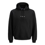 JACK & JONES Erkek kapüşonlu kazak JORNORREBRO EMB Sweat Hood - Relaxed, Siyah, XL