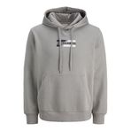 JACK & JONES Erkek kapüşonlu kazak logolu kapüşonlu kazak, Gri (Ultimate Grey), XL
