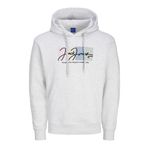 JACK & JONES Erkek kapüşonlu kazak logolu kapüşonlu kazak, Parlak beyaz, XXL