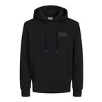JACK & JONES Erkek kapüşonlu kazak logolu kapüşonlu kazak, Siyah 5, L